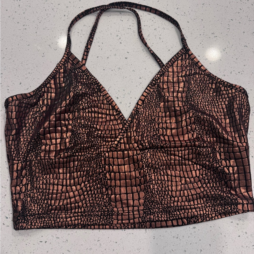 SHEIN Copper Croc Print Tank Top